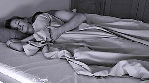 Morning dick in wife's pussy sparks loud cumshot moans.