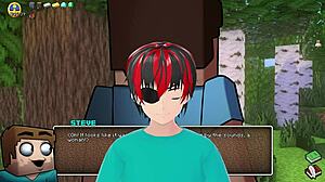 Hot underwear in hornycraft parody with big ass blowjob cosplay