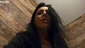 Milfycalla Stuns with Peeing and Masturbation in Stockings as Hot Girl Shows Off Close-Up Skills. A True Goddess in Action!