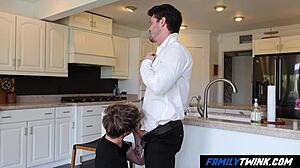 Familytwink Story: Muscled Stepdad Dominates Twink Stepson in Bed