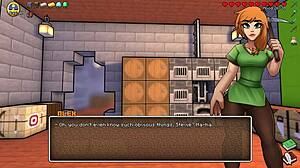 Hot underwear in hornycraft parody with big ass blowjob cosplay