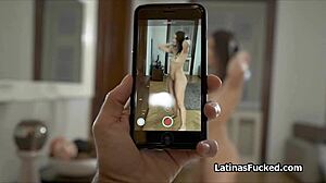 A playful latina girlfriend rides her friend's cock