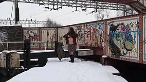 snowbeauukf public masturbation in snow