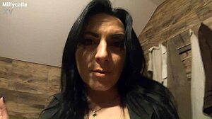 Milfycalla Stuns with Peeing and Masturbation in Stockings as Hot Girl Shows Off Close-Up Skills. A True Goddess in Action!