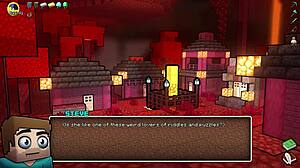 Hot underwear in hornycraft parody with big ass blowjob cosplay