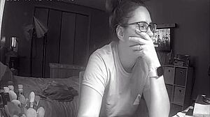 Slutty Teen Caught Masturbating Hard to Porn on Hidden Cam