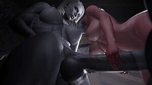 Yo, winged guest bangs woman hard in 3D futa animation!