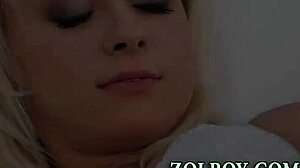 Blonde Babe in Lingerie Gets Facialized