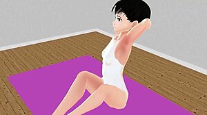 Leo Tries Stretch Yoga in Anime Exercise Routine