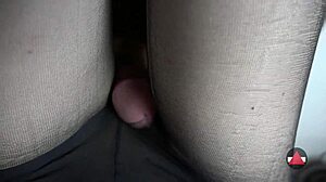 Her POV Thigh Fuck in Pantyhose Ends with Sticky Cumshot