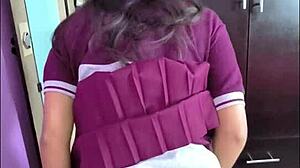 schoolgirl sneaks sex with neighbor, he records it all! hot mexican teen gets filled up! 😈