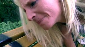 blonde slut gets both holes banged by two old men.