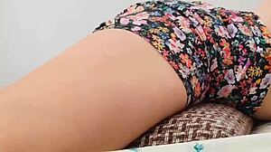 Petite amateur finds pleasure with favorite pillow at home