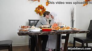 muslim girl gettin fucked on thanksgiving table, oops!