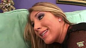 Kinky Blonde Enjoys Anal with Two Cumshots While Sucking High Heels