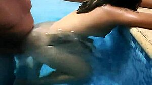 Mature man invites us to record at the pool