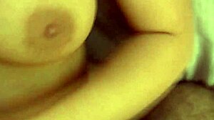 Amateur Brunette Babe Gives Handjob And Receives Cumshot On Natural Tits