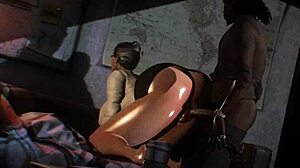 office setting turns wild with curvy black babe