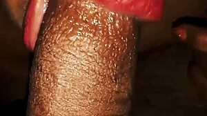 Susy Gives Blowjob to Stepbrother with Sexy Red Lips