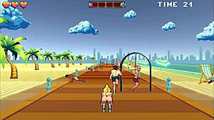 roller babe hentai game with outdoor bdsm domination by muscular guys on bound ass