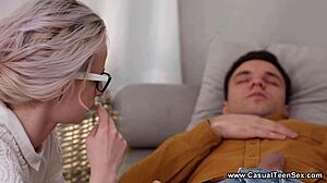 Casual Teen Hanna Rey Fucks and Swallows Cum