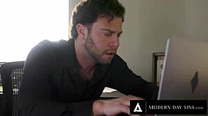 Horny Housekeeper Masturbates With Shaved Pussy And Rides Boss Cowgirl To Cumshot