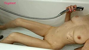 young milf sneaks a steamy shower as her bf captures every wet moment