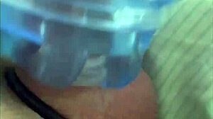 Masturbating with fleshlight toy in public and private locations using shaved cock.