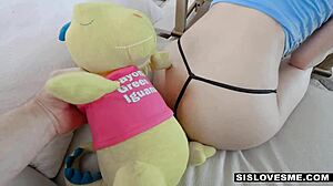 curly blonde teen 18+ spreading legs for stepbro to fuck her tight pussy?