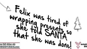 Naughty Elf Felix Punished! Big Boobs Tattooed Vixen Takes Hard Cock!