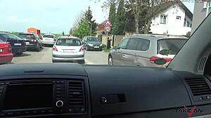 Dirty Whore Gets Smashed Hard in Take-Van with Wild Outdoor Action.