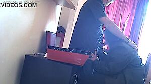 Office sex sucking boss's big cock to cum