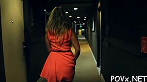 cute teen turns wicked sucking cock in rough pov scene