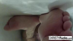 Sexy Christy Mack Bath Makeup Room BTS