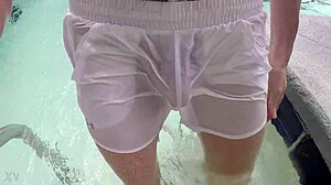 I’m Thrilled Watching Pool Boy John in See-Thru Underwater Action with Huge Cock