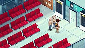 honeysun gameplay, redhead stewardess in cosplay, wanna join the flight?