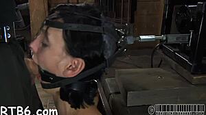 Damn! Gal collared, legs spread for hardcore banging!