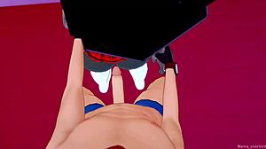 Hentai woman burning to strip skirt in love hotel