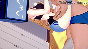 Warming up TV woman's vagina with hot rubs! 🔥