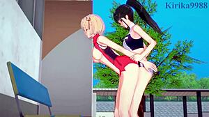 chisato and takina in futanari scene from lycoris recoil