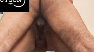 Chubby couple banging hard in close-up homemade action