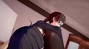 Couple fucks in 3d animation with big cocks and tits