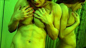 I flexs my big muscls in the miror as a busty ginger bodybuilder