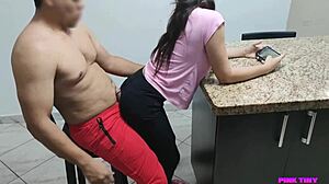 Cheating Latina with Big Ass Rides Hard Cock in Homemade Scene with Wild Moves on My Lap.