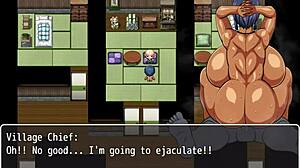 Tanned Natsuki in Hentai Game Ep 36, Old Man Cums Inside Her Ass in Public