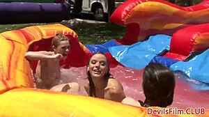 Wild Outdoor Lesbian Gangbang Where Babes Toy Pussy And Anal With Dildos