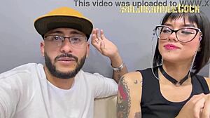 Beautiful tattooed latina deepthroats monster cock in debut