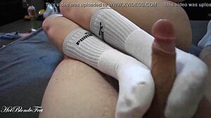 sexy footjob in long socks with miley grey 😍