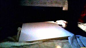 Mature amateur rides dildo in stockings