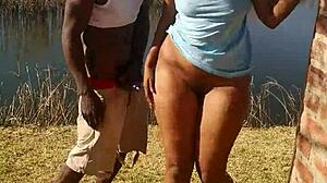 Lilpuddingbowls Takes MONSTER COCK in WET Outdoor Action with Shaved Pussy.